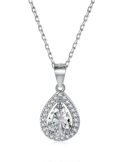 925 Sterling Silver Cubic Zirconia Water Drop Luxury Necklace