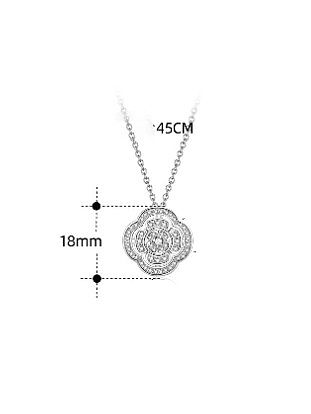 925 Sterling Silver Cubic Zirconia Flower Minimalist Necklace