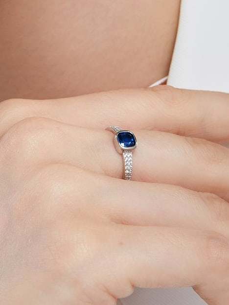 925 Sterling Silver Cubic Zirconia Geometric Dainty Band Ring