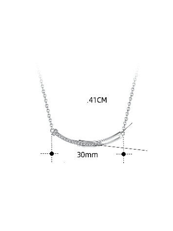 925 Sterling Silver Cubic Zirconia Geometric Minimalist Necklace