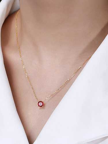 925 Sterling Silver Cubic Zirconia Geometric Minimalist Necklace