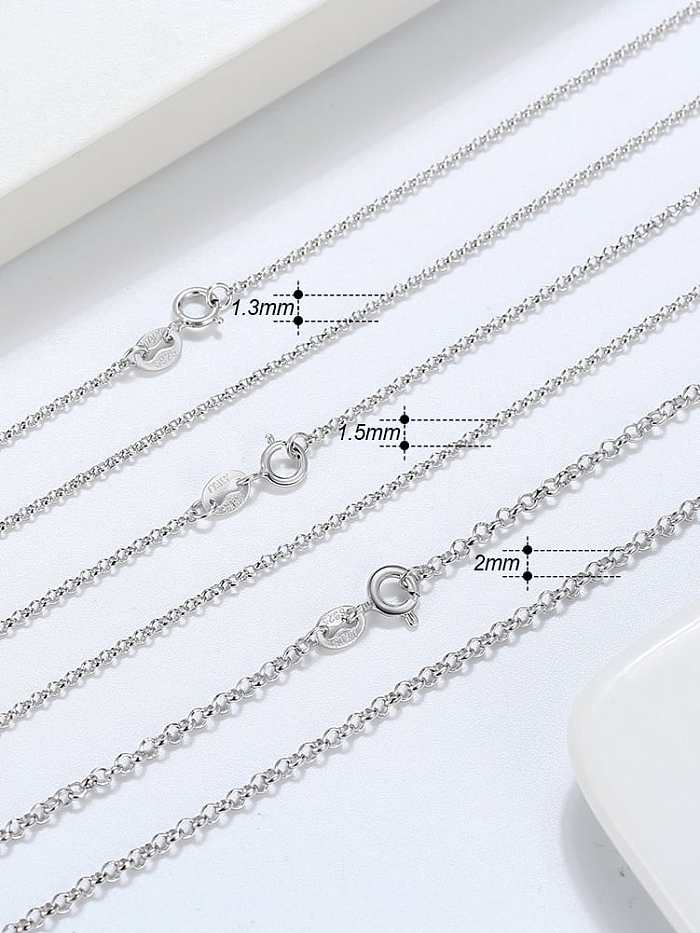 925 Sterling Silver Minimalist O Word Chain Chain