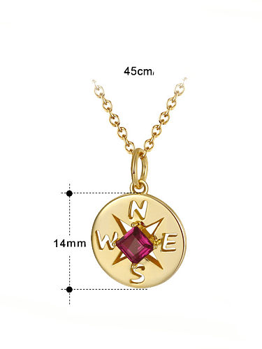 925 Sterling Silver Garnet Pentagram Artisan Necklace