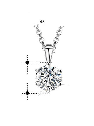 925 Sterling Silver Cubic Zirconia Geometric Minimalist Necklace