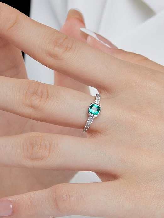 925 Sterling Silver Cubic Zirconia Geometric Dainty Band Ring