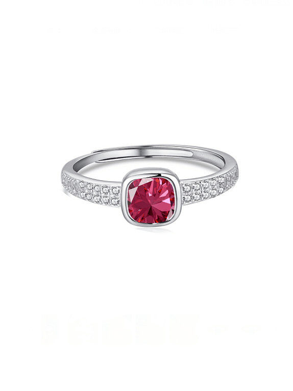 925 Sterling Silver Cubic Zirconia Geometric Dainty Band Ring