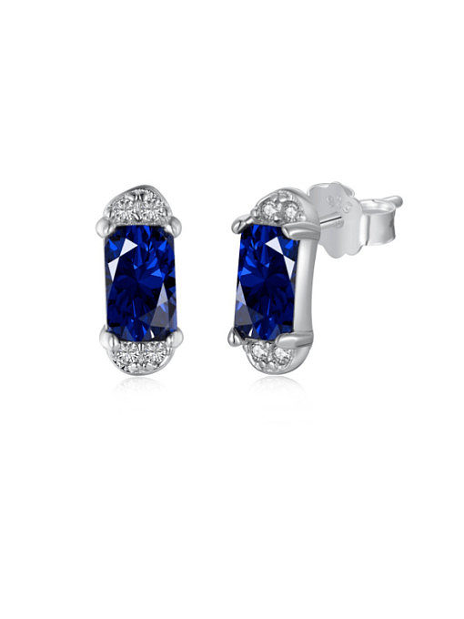 925 Sterling Silver Geometric Luxury Stud Earring
