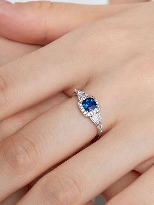 925 Sterling Silver Cubic Zirconia Geometric Dainty Band Ring