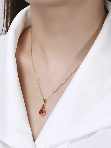 925 Sterling Silver Cubic Zirconia Water Drop Minimalist Necklace