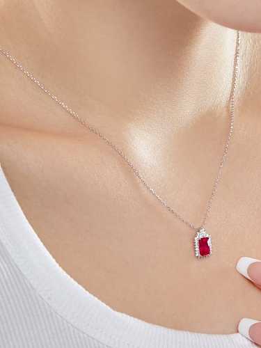 925 Sterling Silver 5A Cubic Zirconia Geometric Luxury Necklace