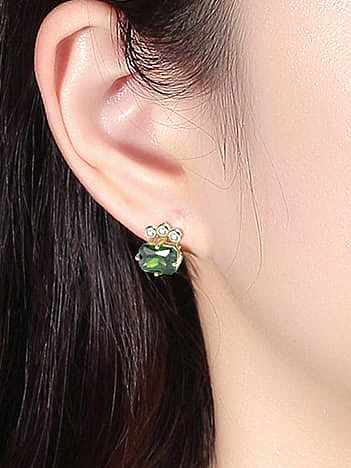 925 Sterling Silver Cubic Zirconia Geometric Vintage Stud Earring