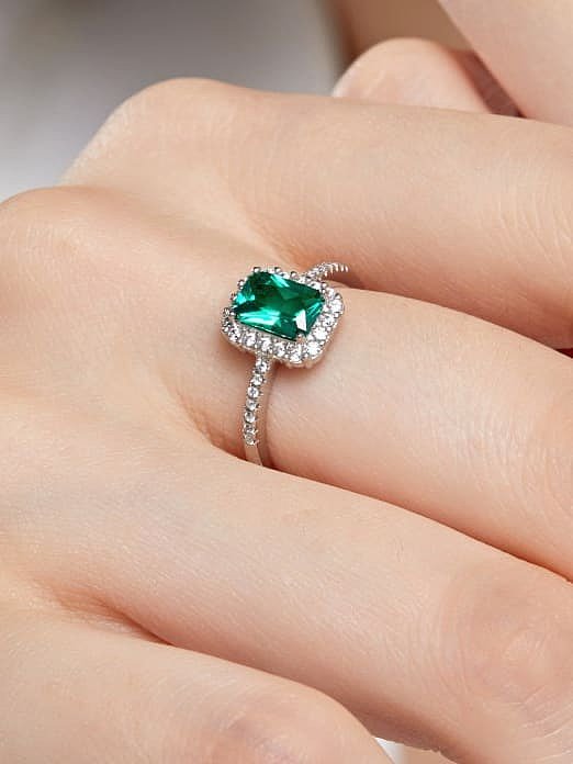 925 Sterling Silver Cubic Zirconia Geometric Dainty Band Ring