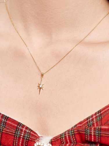 925 Sterling Silver Cubic Zirconia Christmas Seris Minimalist Necklace
