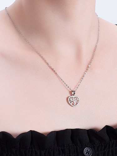 925 Sterling Silver Cubic Zirconia Heart Minimalist Necklace