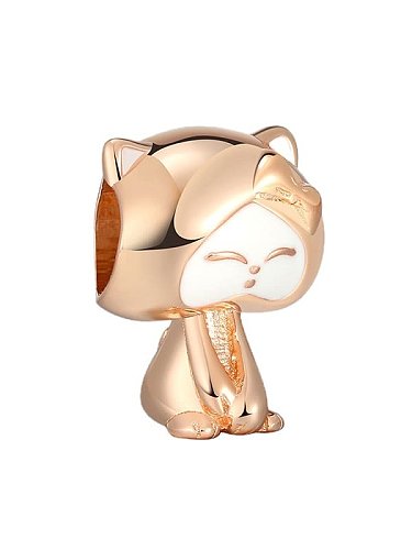 925 Sterling Silver Enamel Cute Cat DIY Pendant
