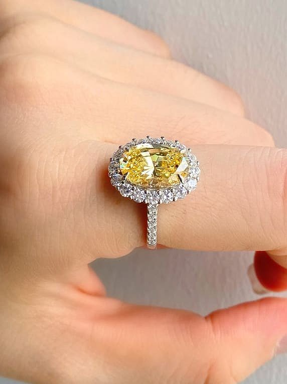 925 Sterling Silver Cubic Zirconia Geometric Luxury Band Ring
