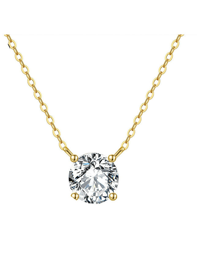 925 Sterling Silver Cubic Zirconia Geometric Minimalist Necklace