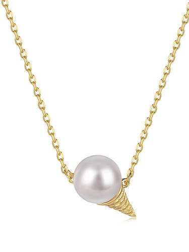 Collar Vintage Irregular de Perlas de Imitación de Plata de Ley 925