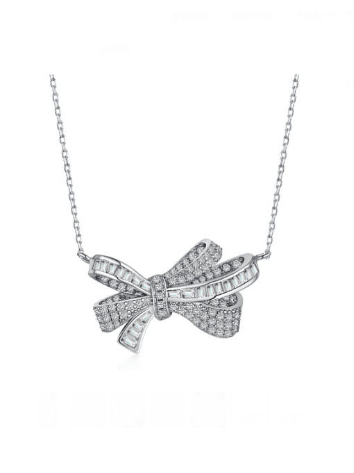 925 Sterling Silber Zirkonia Schmetterling Luxus Halskette