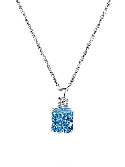 925 Sterling Silver Cubic Zirconia Geometric Luxury Necklace
