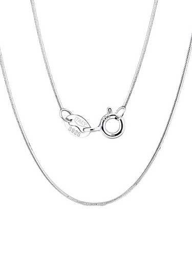 925 Sterling Silver Minimalist Snake Bone Chain