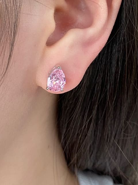 Boucles d'oreilles de luxe en forme de goutte d'eau avec zircon cubique en argent sterling 925