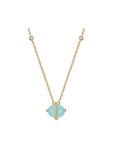 925 Sterling Silver Natural Stone Geometric Minimalist Necklace