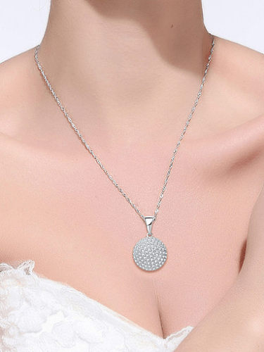 925 Sterling Silver Cubic Zirconia Geometric Minimalist Necklace