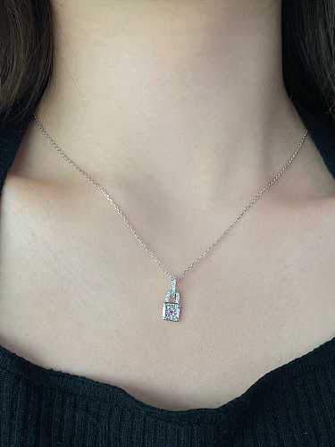 925 Sterling Silver Cubic Zirconia Locket Minimalist Necklace