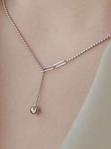 925 Sterling Silver Tassel Minimalist Lariat Necklace