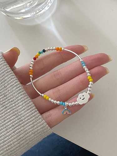 Bracelet perlé minimaliste fait main en argent sterling 925