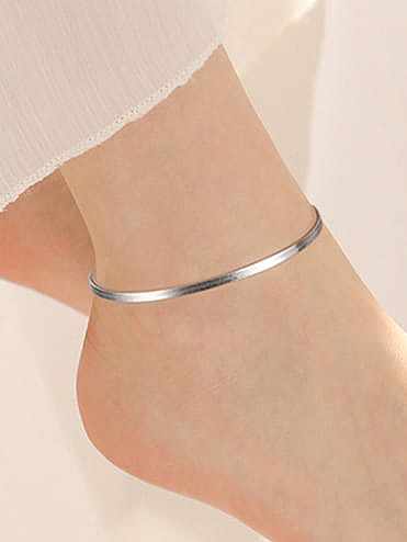 925 Sterling Silver Minimalist Snake chain Anklet