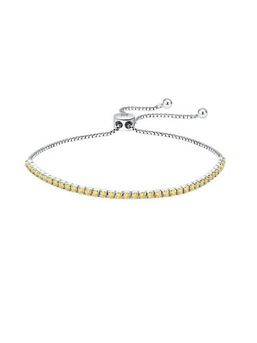 Pulseira ajustável zircônia cúbica de prata esterlina 925 minimalista minimalista