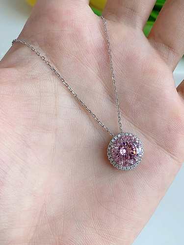 925 Sterling Silver High Carbon Diamond Geometric Luxury Necklace