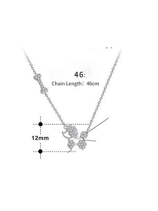 Collar minimalista de flor de circonita cúbica de plata de ley 925