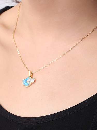 925 Sterling Silver Cubic Zirconia Leaf Minimalist Necklace