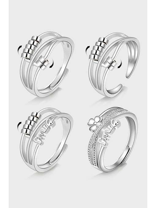 925 Sterling Silver Bead Geometric Minimalist Stackable Ring