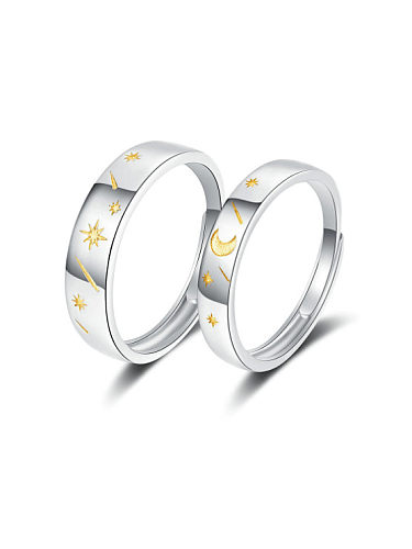 خاتم زوجين من الفضة الإسترليني عيار 925