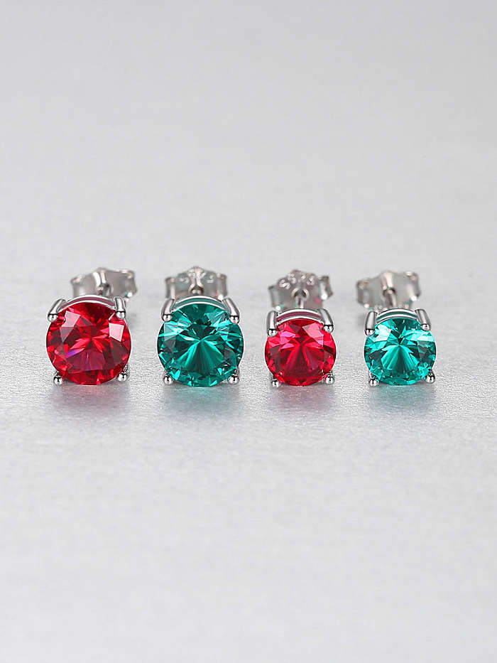 925 Sterling Silver Cloisonne Geometric Minimalist Stud Earring