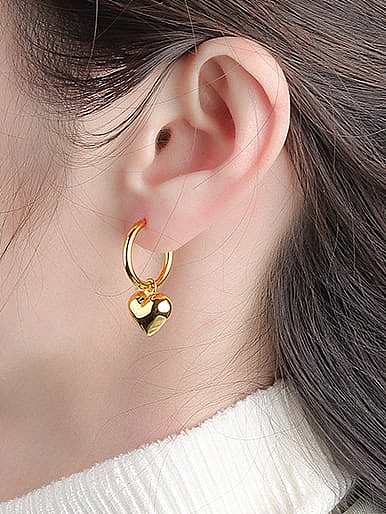 925 Sterling Silver Heart Minimalist Drop Earring