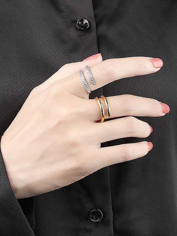 925 Sterling Silber Zirkonia geometrischer Vintage stapelbarer Ring