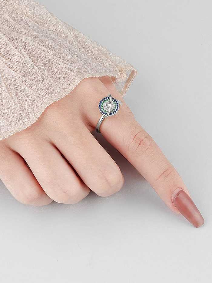 925 Sterling Silver Cubic Zirconia Geometric Dainty Band Ring