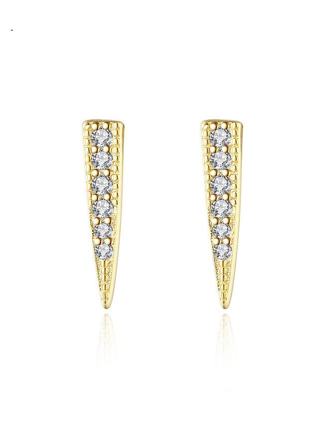 925 Sterling Silver Cubic Zirconia Geometric Minimalist Stud Earring