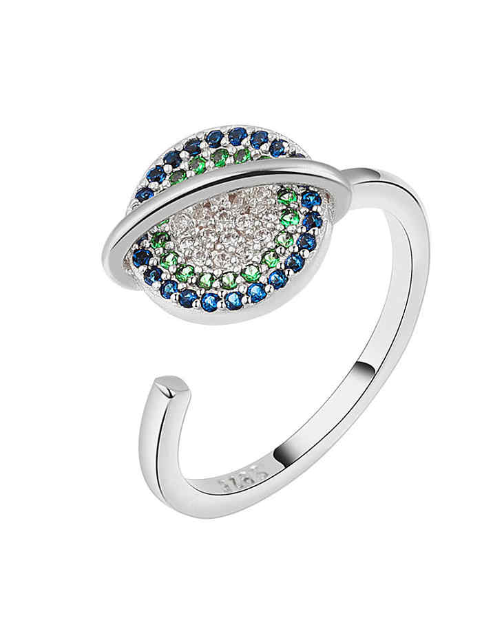925 Sterling Silver Cubic Zirconia Geometric Dainty Band Ring
