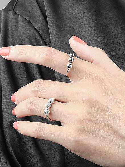 925 Sterling Silver Rotating Round Minimalist Bead Ring