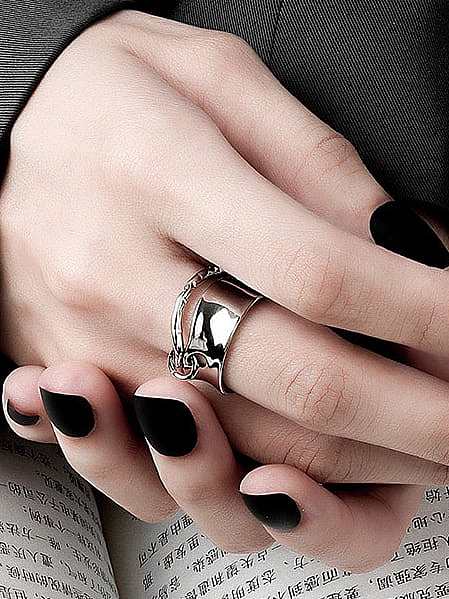 925 Sterling Silver Geometric Hip Hop Stackable Ring