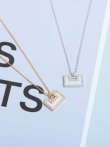 925 Sterling Silver Shell Geometric Minimalist Necklace