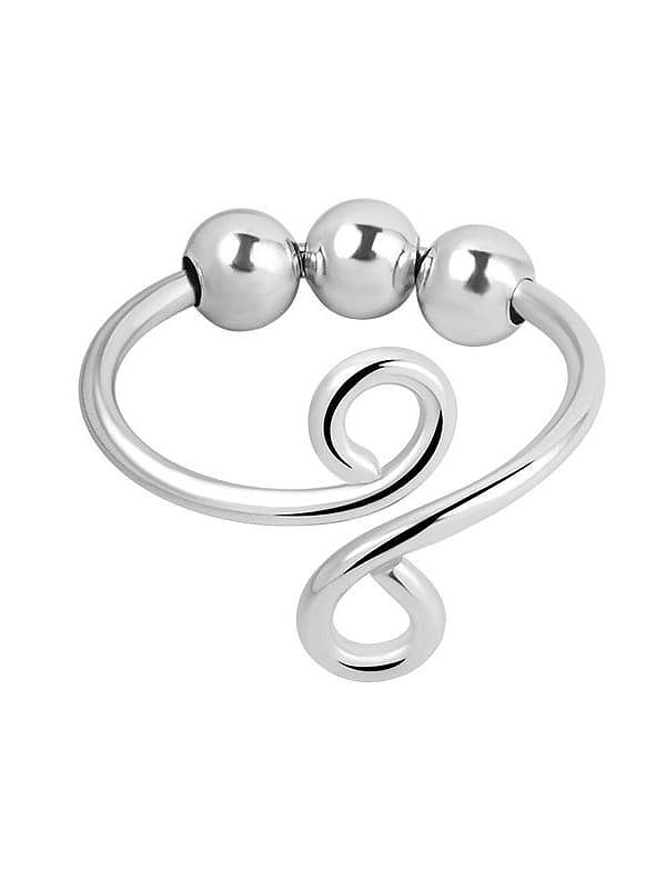 925 Sterling Silver Rotating Round Minimalist Bead Ring