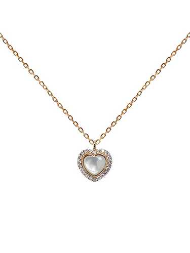 925 Sterling Silber Katzenauge Herz Minimalistische Halskette