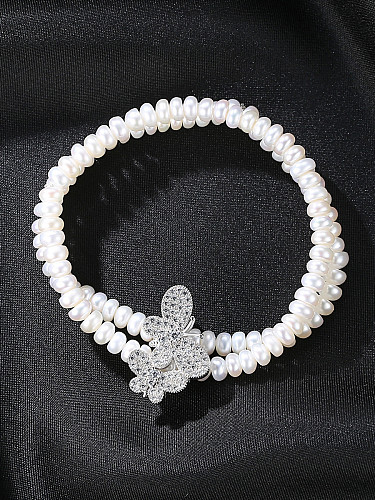 Exquisite jewelry new elegant double-layer natural pearl bracelet